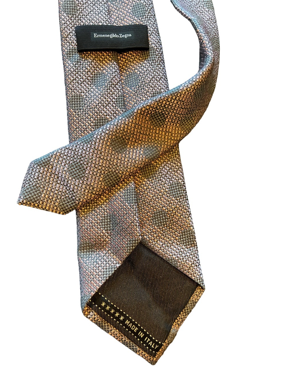 Zegna Italy Silk Wool Tie Pink Grey Luxury Geometric Designer Necktie - Picture 2 of 4